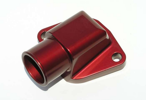 FIXED WATERNECK - CHEVY - PASSENGER SIDE - 1 1/2 HOSE RED